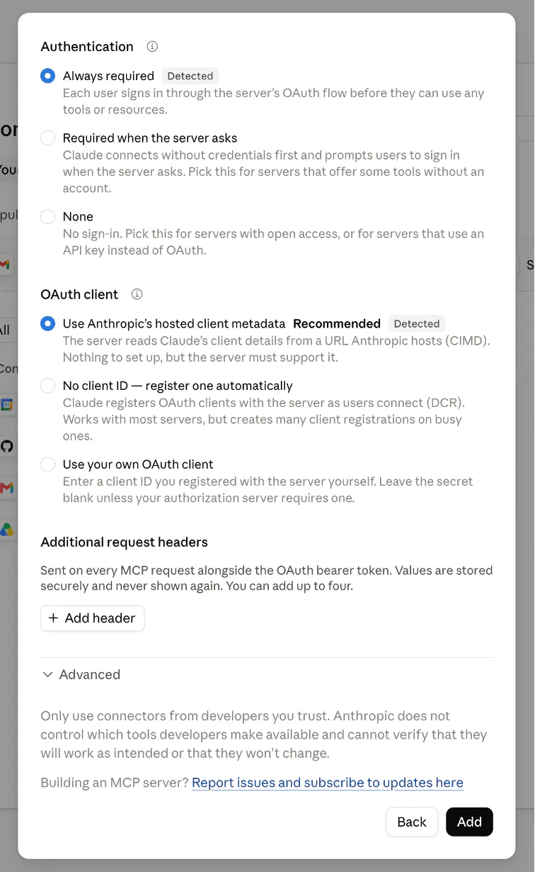 Claude desktop setup authentication