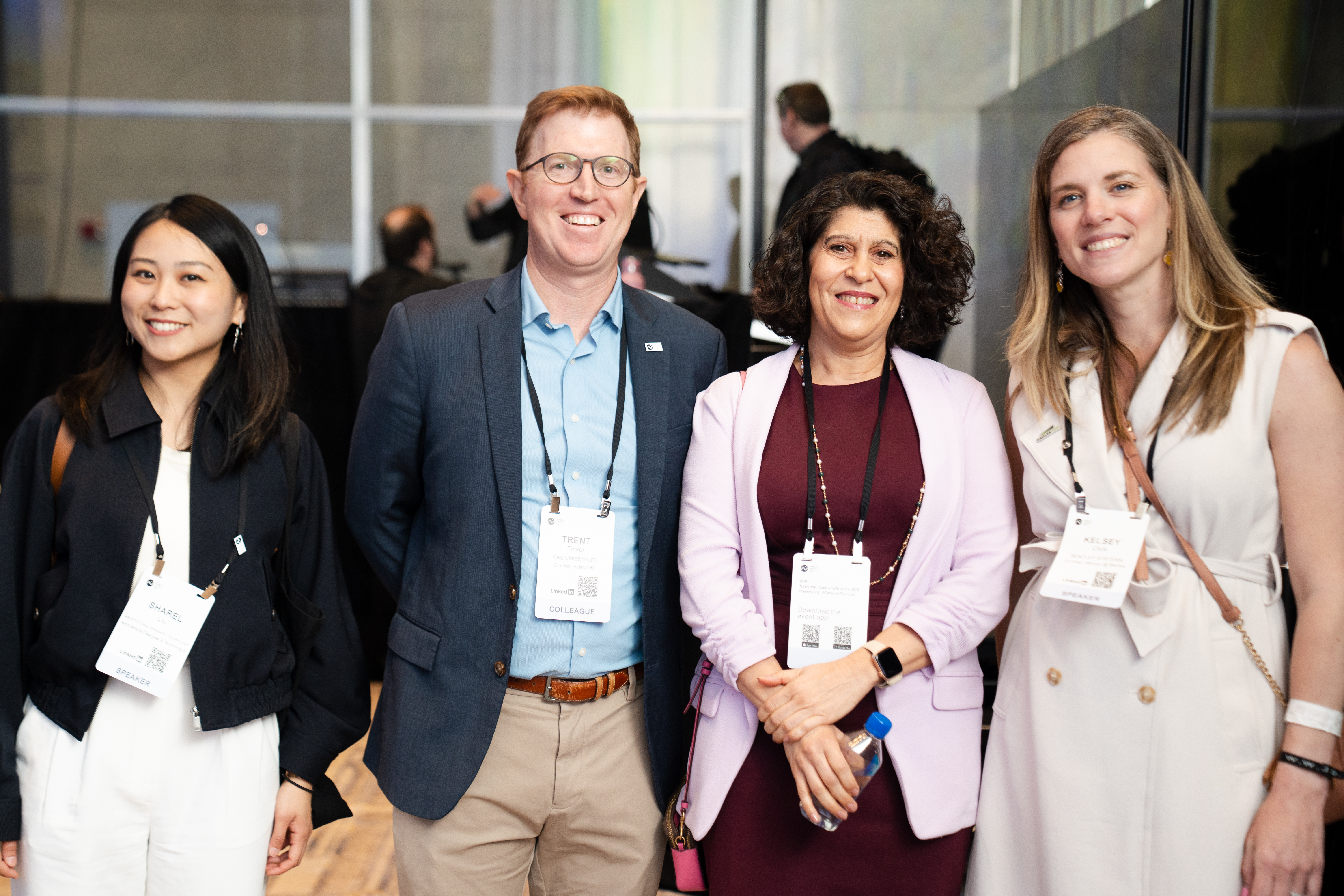 Sharel Liu, Trent Tinker, Nadine Alameh, and Kelsey Click at the 2026 Cesium Developer Conference.