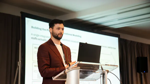 Jesse Fleri delivering a breakout session at the 2026 Cesium Developer Conference.