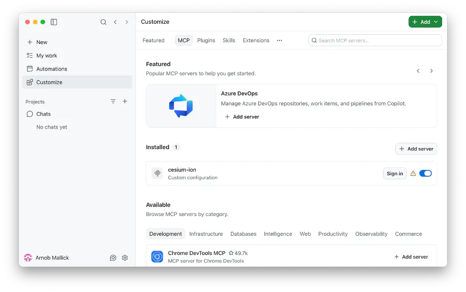 Signing into Cesium ion through GitHub Copilot 