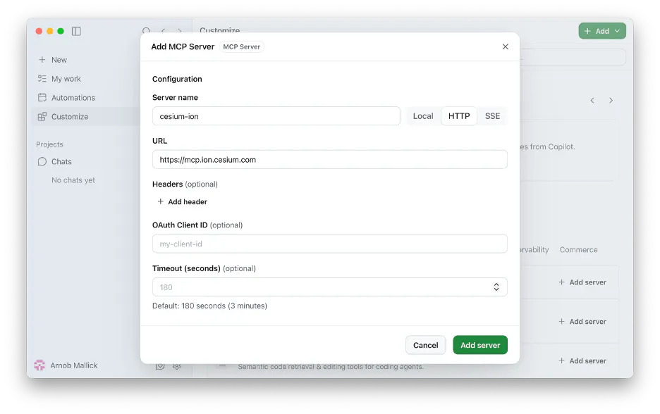 GitHub Copilot customization section