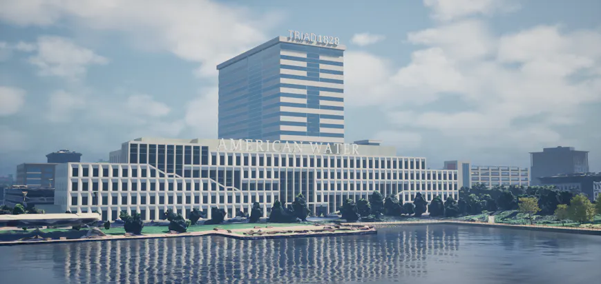 Rendering of building in Camden digital twin built by Hopeworks in Cesium for Unreal