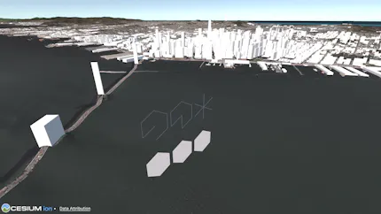 glTF line primitives visualized in Cesium for Unity.