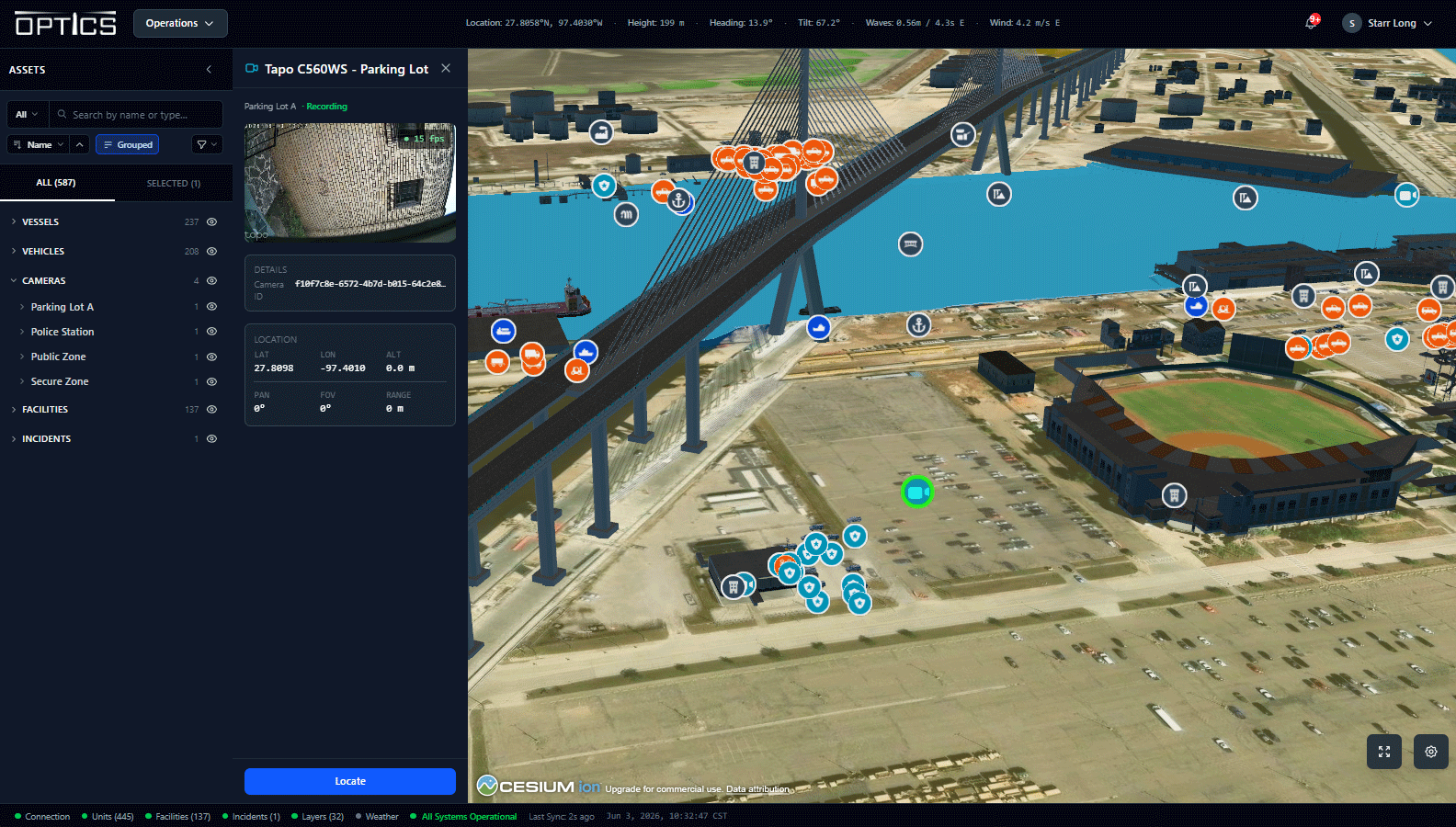 Active Digital Twin of the Port of Corpus Christi built by The Acceleration Agency with ProjectGemini’s SaaS leveraging CesiumJS