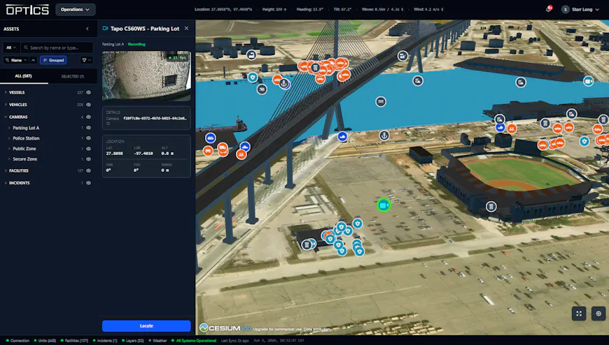 Active Digital Twin of the Port of Corpus Christi built by The Acceleration Agency with ProjectGemini’s SaaS leveraging CesiumJS