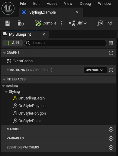 Functions within Create New Blueprint