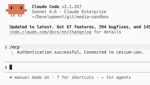 Authentication success message in Claude