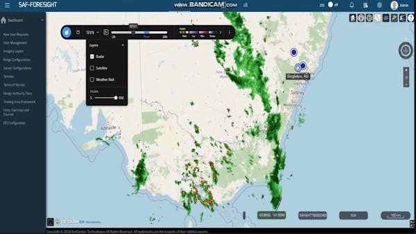 Weatherverse Planner deployed as a widget in CesiumJS-powered SAF-Foresight. Courtesy The Weather Company and SimCentric.