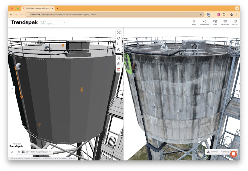 With the Design Tiler, Trendspek has been able to quickly incorporate BIM as 3D Tiles alongside a reality capture model in their inspection application.
