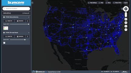 Blyncsy map of striping retroreflectivity