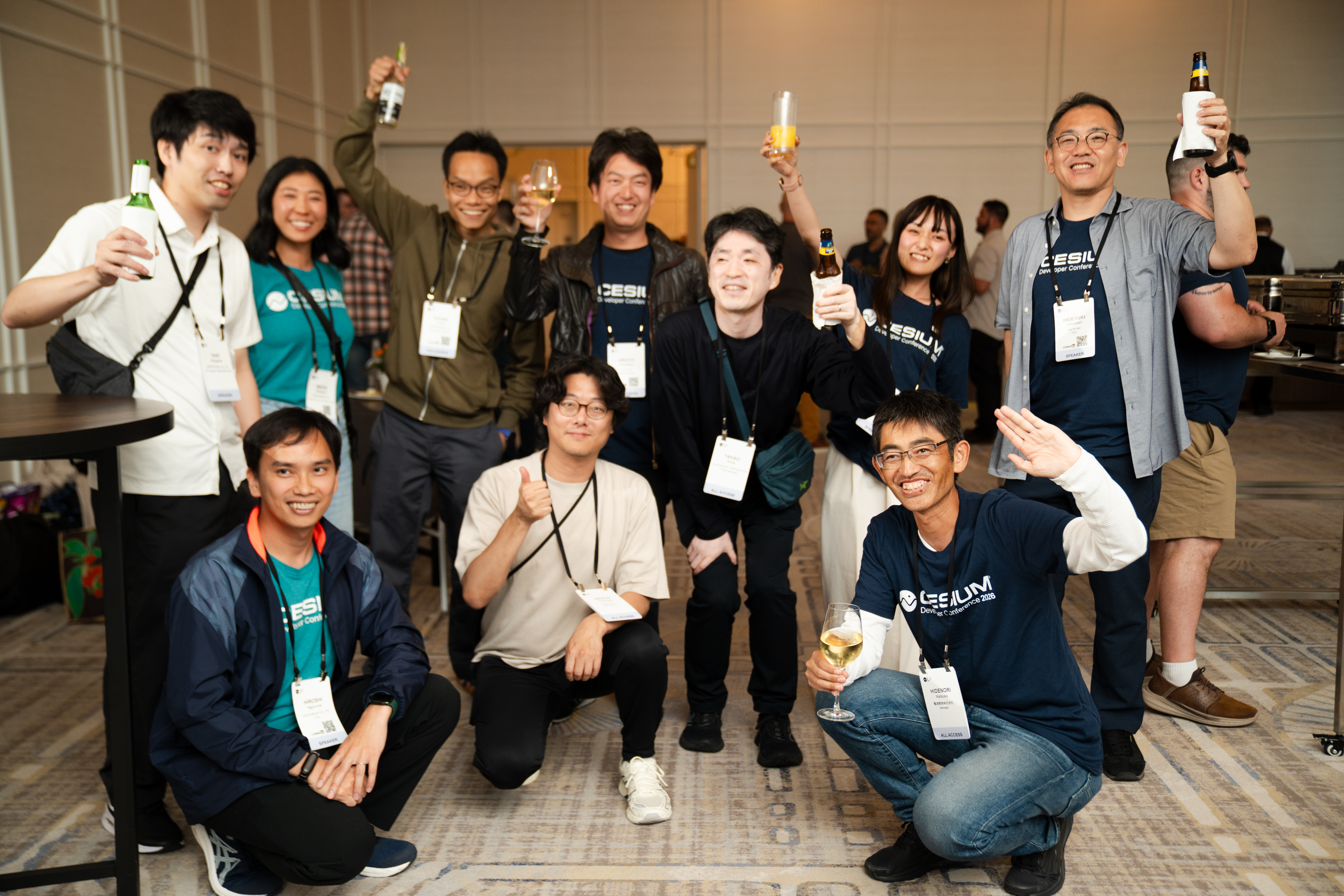 Cesium and Bentley Japan teammates and visitors at the welcome reception at the 2026 Cesium Developer Conference.