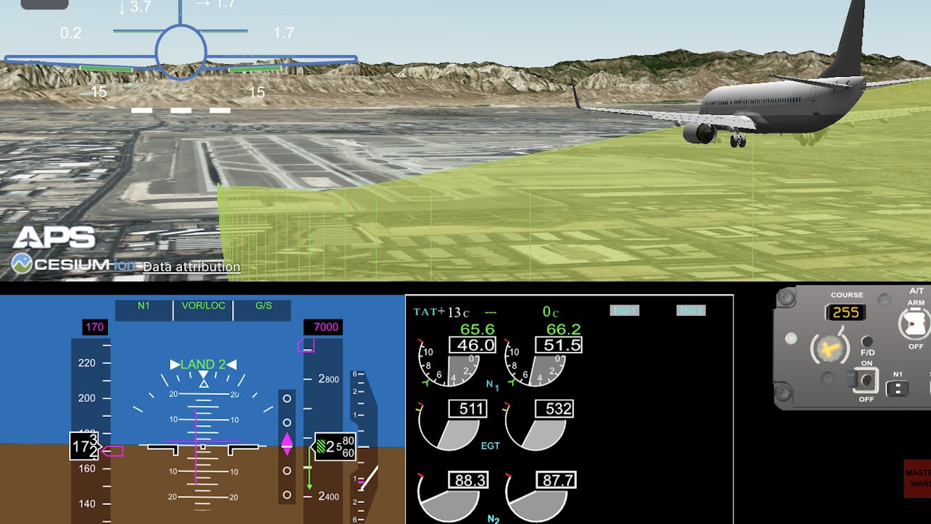For 3D animations in the Postflight module, pilots see only their own flights, including those that may have triggered a safety event, such as descent speed above airline guidelines. Courtesy GE Aerospace.