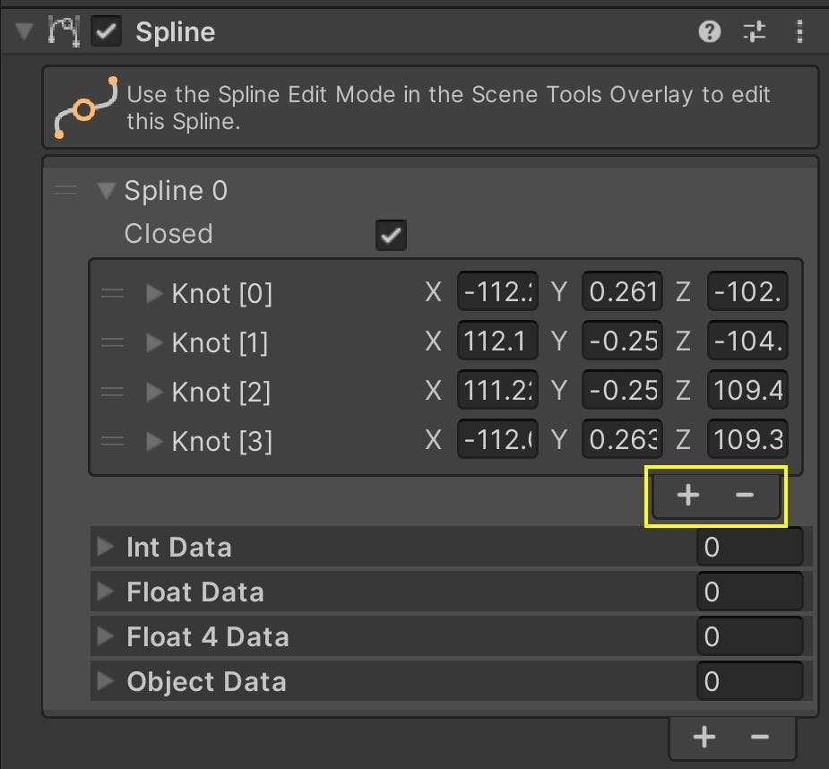 add or remove spline knots