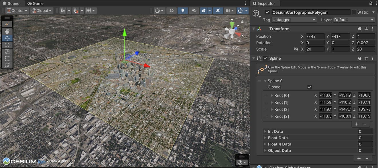 polygon in Unity over Denver dataset