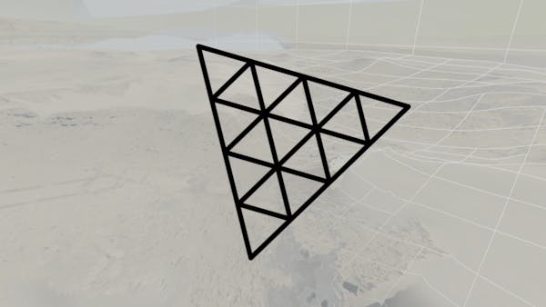 ThreeJS logo with Mars terrain
