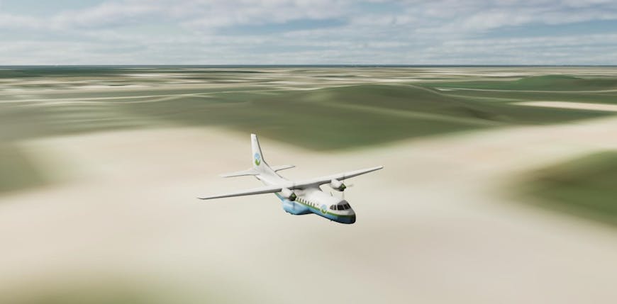Editing real-world data from Cesium in Blender: The Cesium Airplane sitting on the newly flattened runway in Unreal Engine.