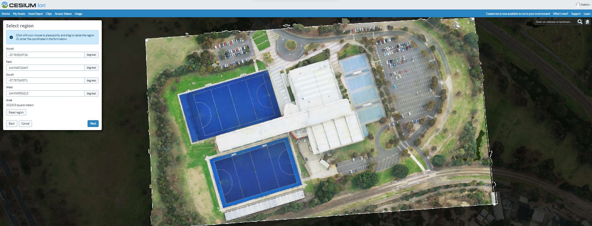 Clipping Melbourne Photogrammetry with Cesium ion