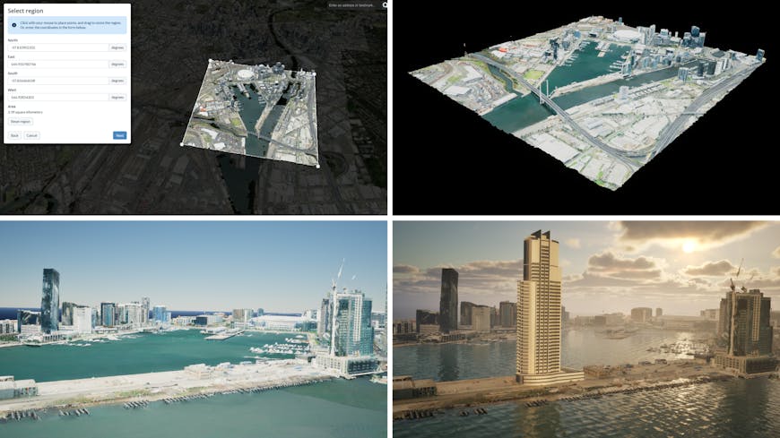 Use a 3D Tiles clip from Cesium ion to create geospatial context in an Unreal Editor project.