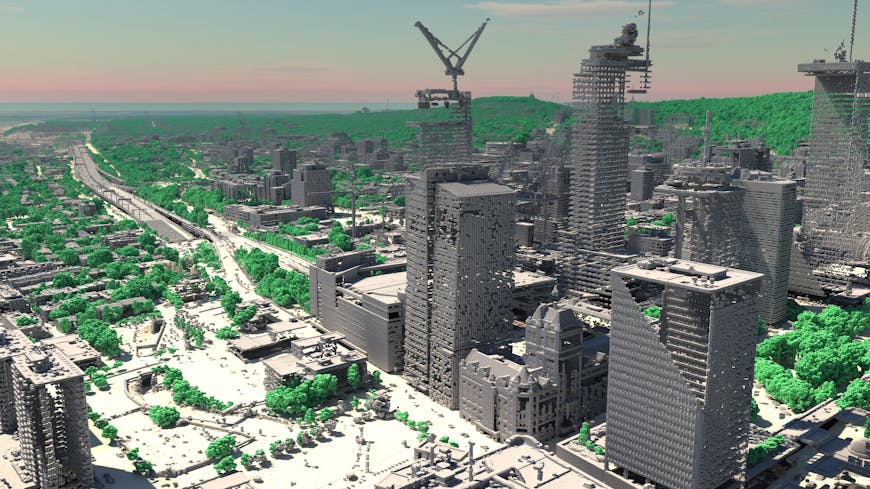 ~10 billion-point point cloud 3D Tileset of the City of Montreal visualized with Cesium for Omniverse. Source: LiDAR aérien 2015, CC BY 4.0.