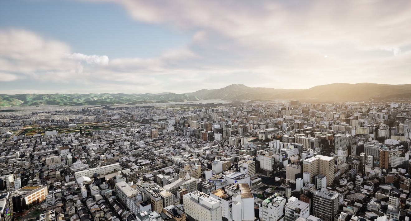 Cesium Japan 3D Buildings - Kyoto in Cesium for Unreal