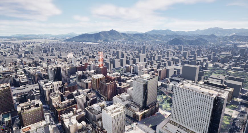 Cesium Japan 3D Buildings - Sapporo City in Cesium for Unreal
