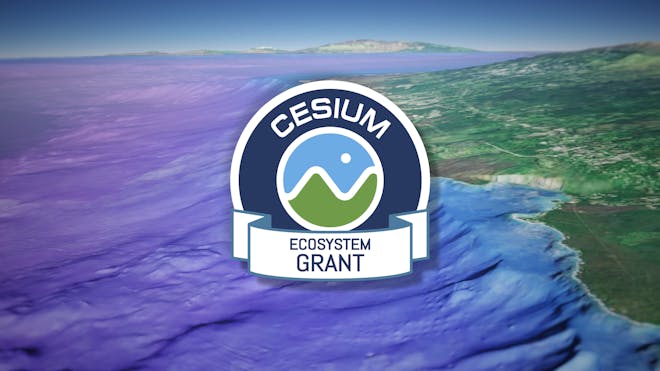 Cesium Ecosystem Grant badge on top of Cesium World Bathymetry