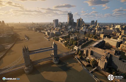 Vexcel 3D Cities data of London in Cesium for Unreal