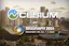 SIGGRAPH 2024 graphic. Text reads "Cesium at SIGGRAPH 2024. Denver+. 28 July - 1 August." The background image is Denver, Colorado.