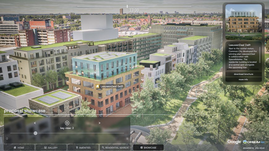 Users can zoom in on a Leeuwendeel residential building proposal in the city of Delft. Courtesy drip visual.