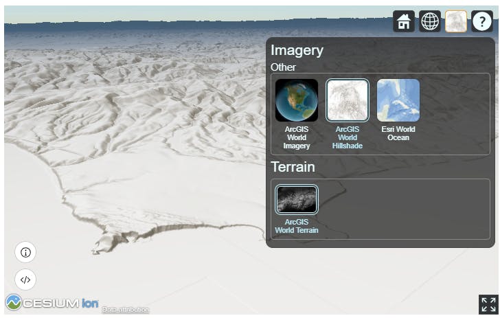 ArcGIS Terrain and Basemaps in Cesium ion