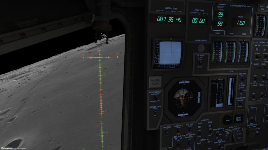 Lunar Module in orbit around the Cesium Moon. Courtesy Petri Wilhelmsen.