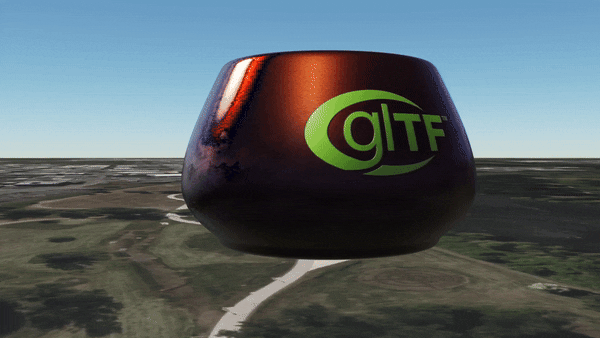 Before: Pot of Coals glTF sample model.