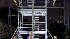 <東海旅客鉄道株式会社様 夜間に足場を設置していたものを動画撮影に置き換えるイメージ>
Video recordings can be added to TRANCITY instead of risky nighttime inspections in a short time. Courtesy Central Japan Railway Company.