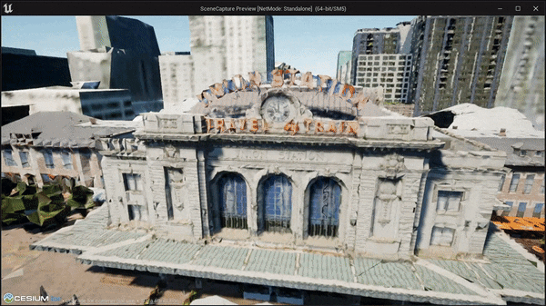 Buildings in loading in Cesium for Unreal with dithering