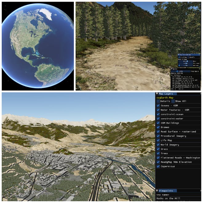 Cesium Ecosystem Grant Recipient: Cesium Native into osgEarth
Recipient: Jason Beverage, Pelican Mapping, Virginia, USA
osgEarth is an open source project that has been in development for nearly 15 years and has
been deeply integrated into a large number of important programs across various industries
relied upon by hundreds of thousands of users globally. Integrating Cesium Native into osgEarth will provide first class access to Cesium’s core technologies like 3D Tiles and Cesium ion for users of these programs and more. 