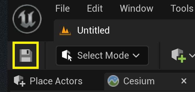 First, save your scene using the Save icon in the top bar or with Ctrl+S. Give your scene a name.