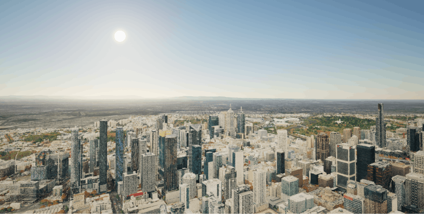 Point cloud provided by the City of Melbourne, Australia, tiled by Cesium ion, and rendered by Cesium for Unreal. 