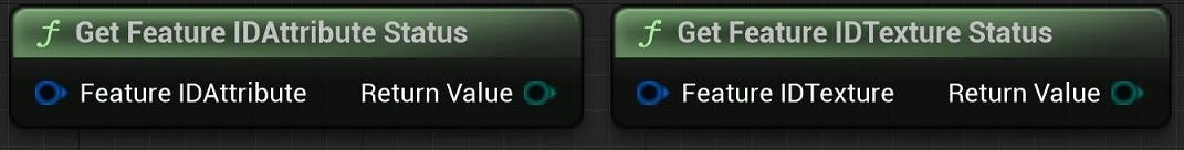 Cesium for Unreal tutorial: Upgrade to 2.0 Guide. Two Blueprint nodes, Get Feature ID Attribute Status and Get Feature ID Texture Status.