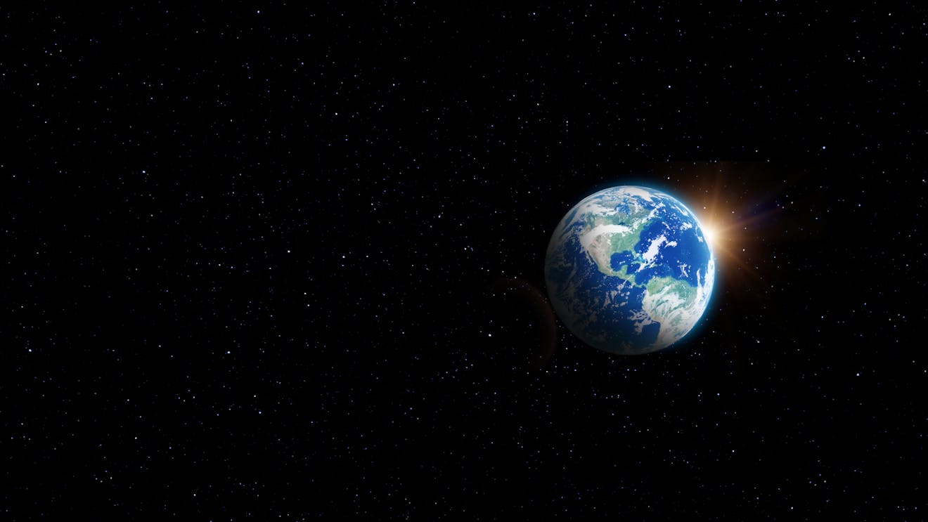 A header image of the earth in space with the sun behind it on a black background.