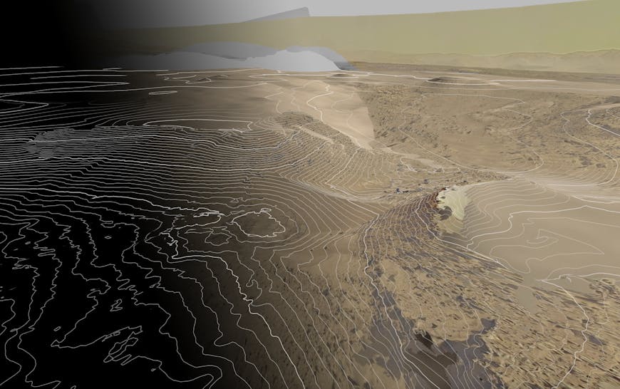 Mars contour lines