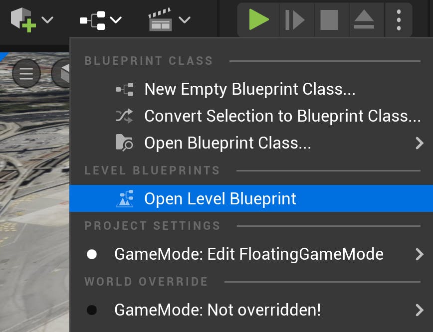 CFUE flight tracker tutorial: Navigate to the Level Blueprint. Here you're going to add some Blueprint nodes to populate the spline path.