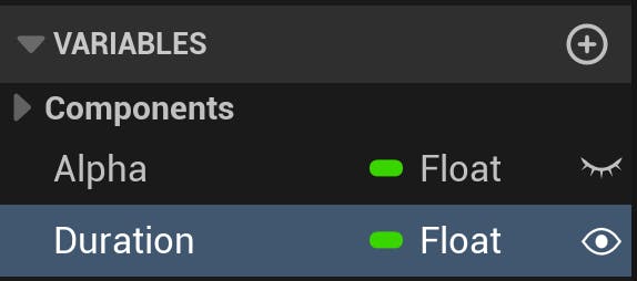 CFUE flight tracker tutorial: Add a variable called “Duration” to BP_Aircraft using the plus icon next to Variables. This variable will determine how long the aircraft takes to fly along the path. Make it a Float variable and then click on the eye symbol beside it. This will make it public and editable in the main Unreal Editor.