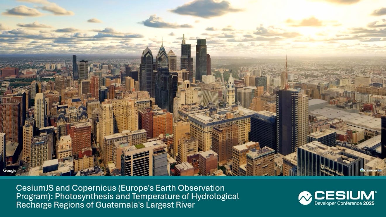 2025 Cesium Developer Conference: CesiumJS and Copernicus (Europe's Earth Observation Program): Photosynthesis and Temperature of Hydrological Recharge Regions of Guatemala's Largest River