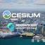 3D data of Vancouver, Canada, in the background, with "Cesium at SIGGRAPH 2025, Vancouver+, 10-14 August" text on top.