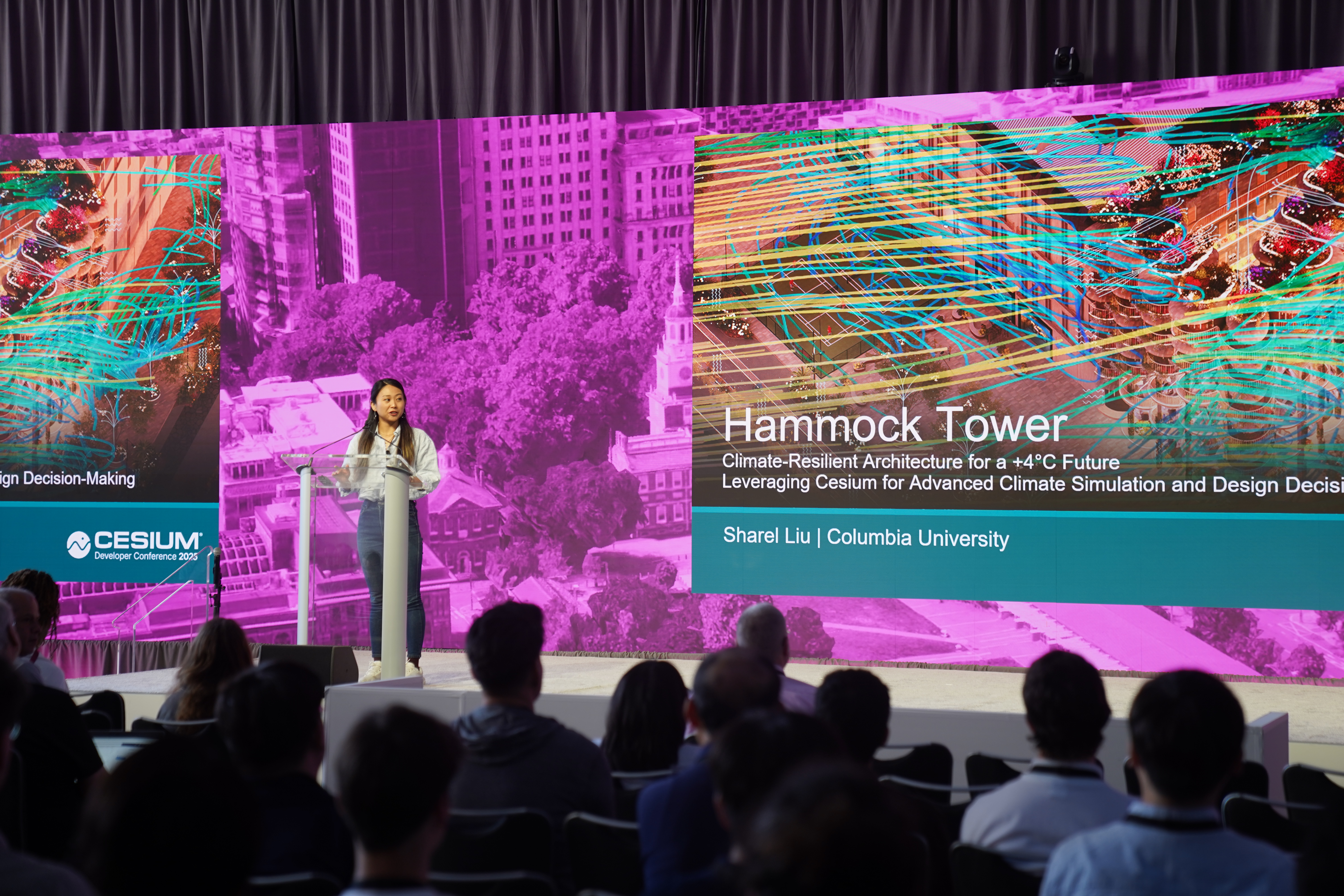 2025 Cesium Developer Conference: Lightning talk by Sharel Liu, architectural designer and technologist, about Hammock Tower.