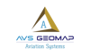 Yellow triangle with blue and black lettering of company name 'Aviation Systems' Geo Map.