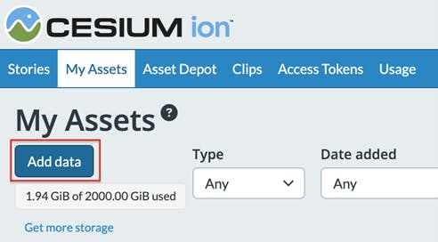iTwin Tutorial: Add Design Context Using Cesium ion. Click Add Data, then Add files.