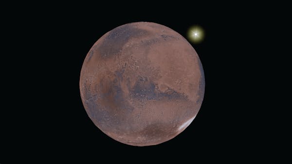 Cesium Mars with the Sun visible in the background