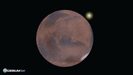 Cesium Mars with the Sun visible in the background