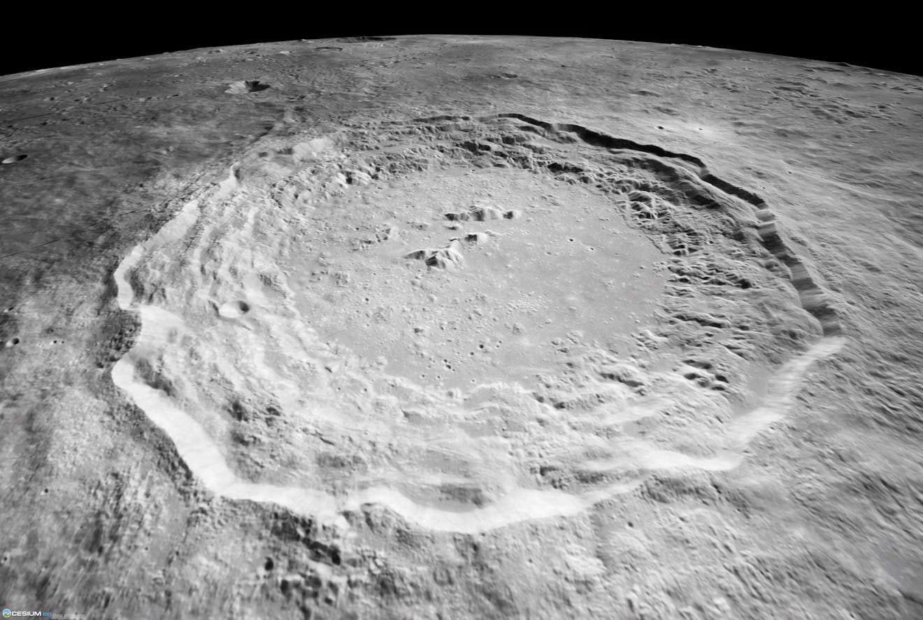 Copernicus Crater visualized with Cesium Moon in Cesium for Unreal